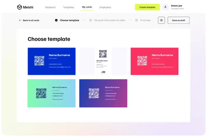Meishi digital business card product preview